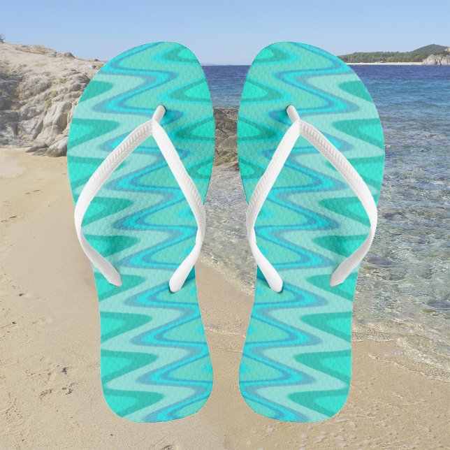 Modern zigzag pattern - waves in turquoise thongs (Creator Uploaded)