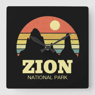 Modern Zion National Park Southwestern In Utah  Square Wall Clock
