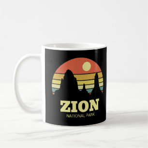 Modern Zion National Park Southwestern Utah Black Coffee Mug