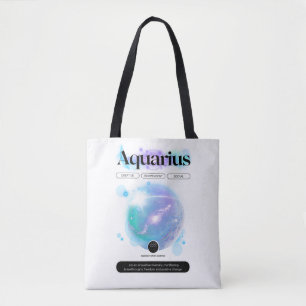 Modern Zodiac Sign Aquarius Quote Air Element Tote Bag