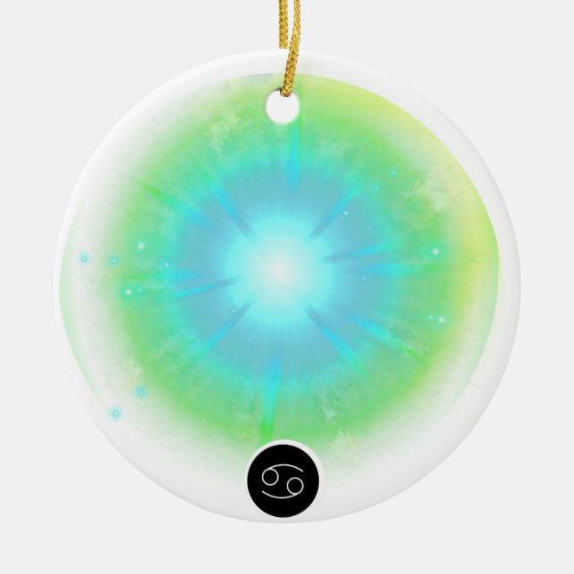 Modern Zodiac Sign Cancer Quote Water Element Ceramic Ornament (Front)