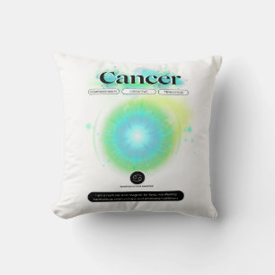 Modern Zodiac Sign Cancer Quote Water Element Cushion