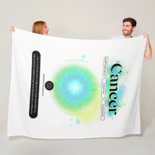 Modern Zodiac Sign Cancer Quote Water Element Fleece Blanket