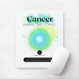 Modern Zodiac Sign Cancer Quote Water Element Mouse Pad