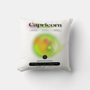Modern Zodiac Sign Capricorn Quote Earth Element Cushion
