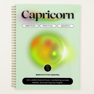 Modern Zodiac Sign Capricorn Quote Earth Element  Planner
