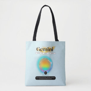 Modern Zodiac Sign Gemini Quote Air Element Tote Bag