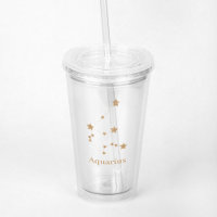 Modern Zodiac Sign Gold Aquarius | Element Air