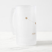 Modern Zodiac Sign Gold Aries | Element Fire Frosted Glass Beer Mug (Front Left)