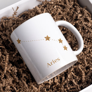 Modern Zodiac Sign Gold Aries   Element Fire Two-Tone Coffee Mug