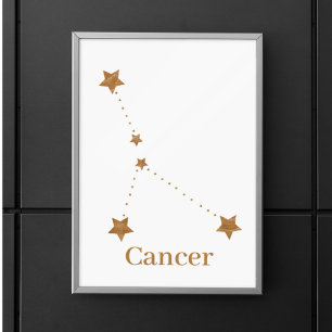 Modern Zodiac Sign Gold Cancer   Element Water