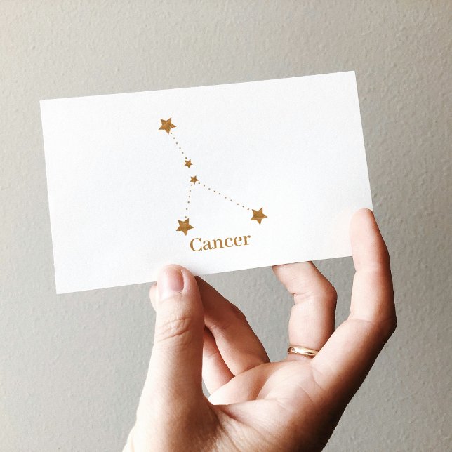 Modern Zodiac Sign Gold Cancer | Element Water Business Card (Creator Uploaded)