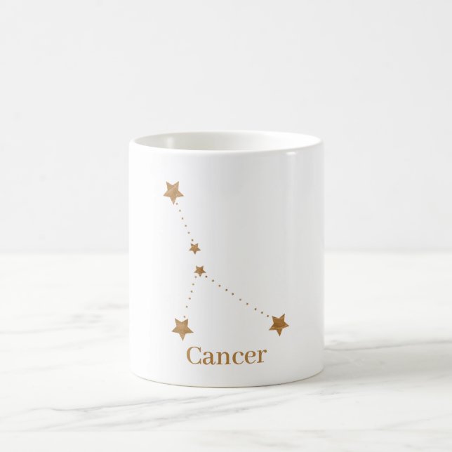 Modern Zodiac Sign Gold Cancer | Element Water Coffee Mug (Center)