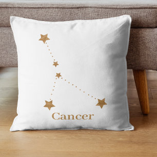 Modern Zodiac Sign Gold Cancer   Element Water Cushion