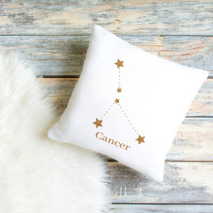 Modern Zodiac Sign Gold Cancer   Element Water Cushion