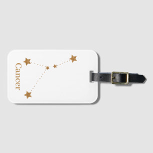 Modern Zodiac Sign Gold Cancer   Element Water Luggage Tag