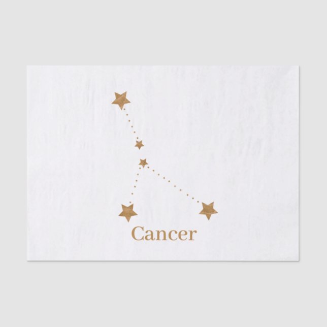 Modern Zodiac Sign Gold Cancer | Element Water Tissue Paper (Front)