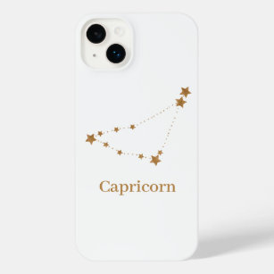 Modern Zodiac Sign Gold Capricorn   Element Earth iPhone 14 Plus Case