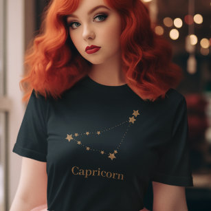 Modern Zodiac Sign Gold Capricorn   Element Earth T-Shirt