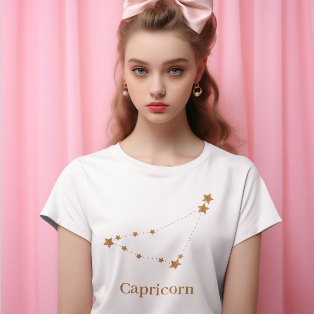 Modern Zodiac Sign Gold Capricorn | Element Earth T-Shirt (Creator Uploaded)