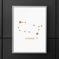 Modern Zodiac Sign Gold Gemini | Element Air