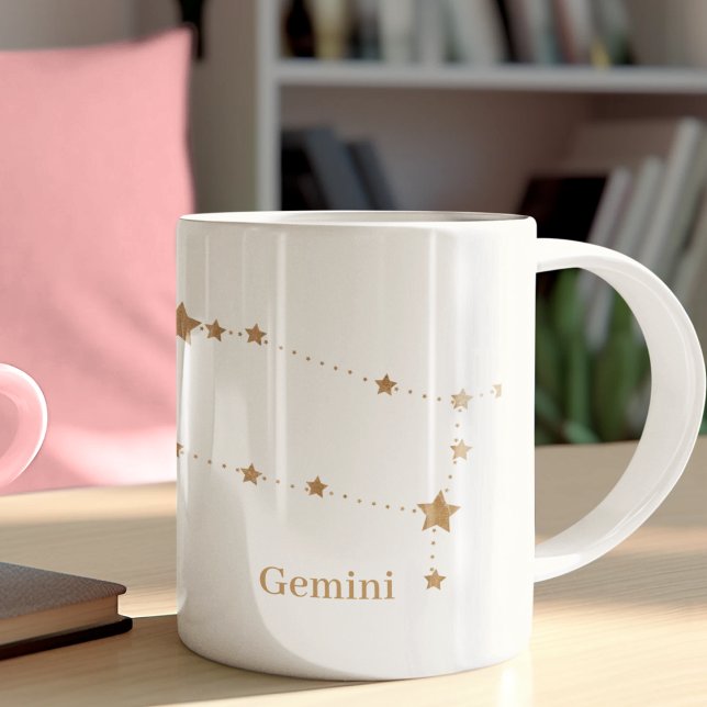 Modern Zodiac Sign Gold Gemini | Element Air  Coffee Mug (Creator Uploaded)