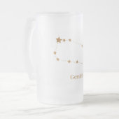 Modern Zodiac Sign Gold Gemini | Element Air  Frosted Glass Beer Mug (Front Left)