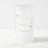 Modern Zodiac Sign Gold Gemini | Element Air  Frosted Glass Beer Mug (Center)