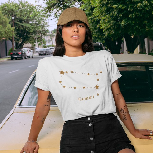 Modern Zodiac Sign Gold Gemini | Element Air  T-Shirt (Creator Uploaded)