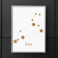 Modern Zodiac Sign Gold Leo | Element Fire
