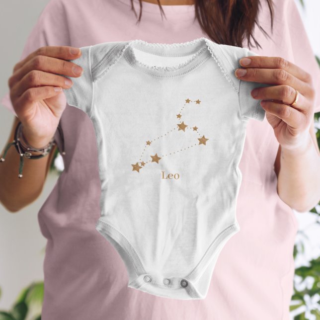 Modern Zodiac Sign Gold Leo | Element Fire Baby Bodysuit (Creator Uploaded)