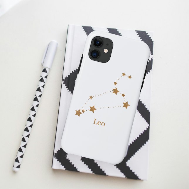Modern Zodiac Sign Gold Leo | Element Fire Case-Mate iPhone Case (Creator Uploaded)