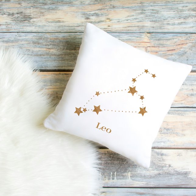 Modern Zodiac Sign Gold Leo | Element Fire Cushion (Creator Uploaded)