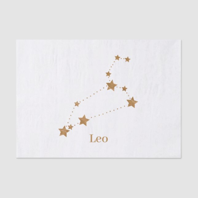 Modern Zodiac Sign Gold Leo | Element Fire Tissue Paper (Front)