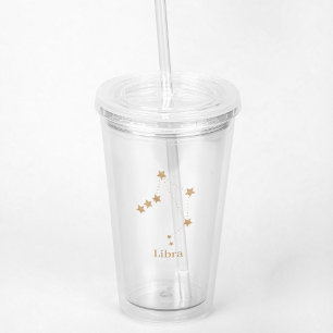Modern Zodiac Sign Gold Libra Element Air Acrylic Tumbler
