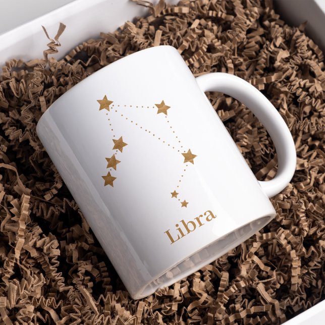 Modern Zodiac Sign Gold Libra | Element Air Coffee Mug (Creator Uploaded)