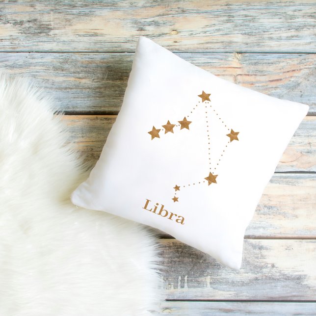 Modern Zodiac Sign Gold Libra | Element Air Cushion (Creator Uploaded)
