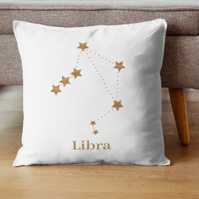 Modern Zodiac Sign Gold Libra | Element Air Cushion (Creator Uploaded)