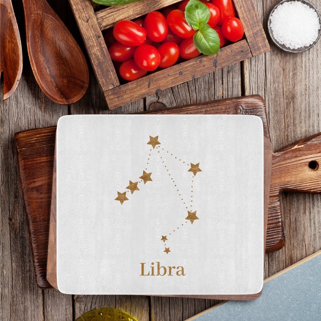 Modern Zodiac Sign Gold Libra | Element Air Cutting Board (Creator Uploaded)