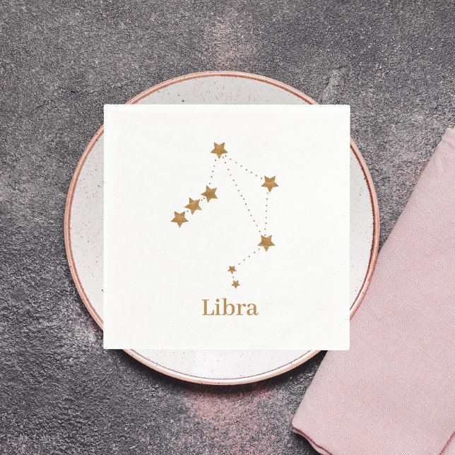 Modern Zodiac Sign Gold Libra | Element Air Napkin (Creator Uploaded)