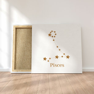 Modern Zodiac Sign Gold Pisces Element Water