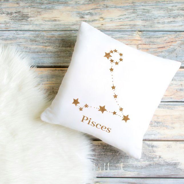 Modern Zodiac Sign Gold Pisces | Element Water Cushion (Creator Uploaded)