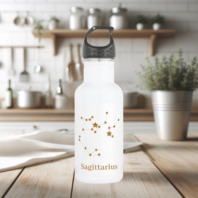 Modern Zodiac Sign Gold Sagittarius| Element  Fire 532 Ml Water Bottle (Creator Uploaded)