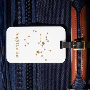 Modern Zodiac Sign Gold Sagittarius  Element  Fire Luggage Tag