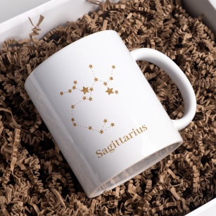 Modern Zodiac Sign Gold Sagittarius  Element  Fire Two-Tone Coffee Mug