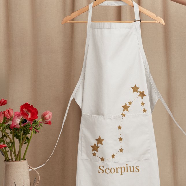 Modern Zodiac Sign Gold Scorpius | Element Water  Apron (Creator Uploaded)