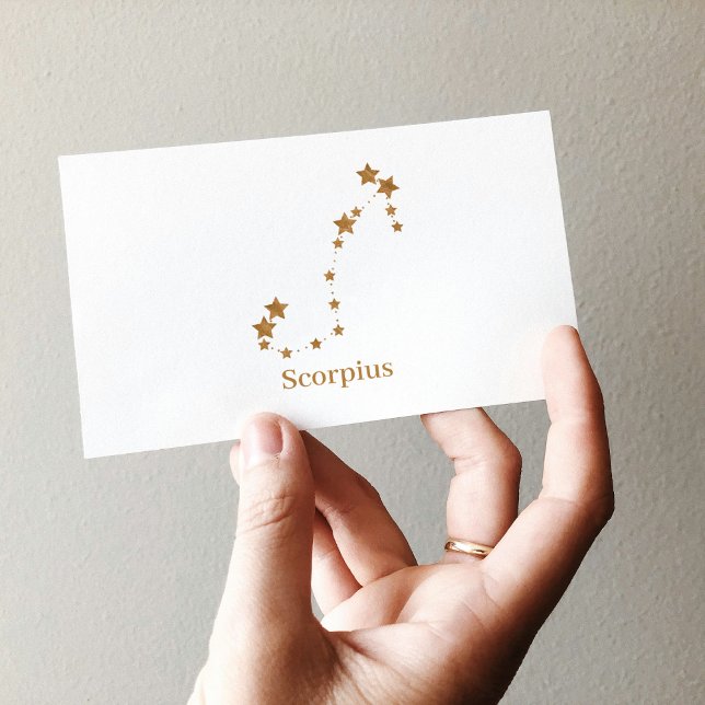 Modern Zodiac Sign Gold Scorpius | Element Water  Business Card (Creator Uploaded)
