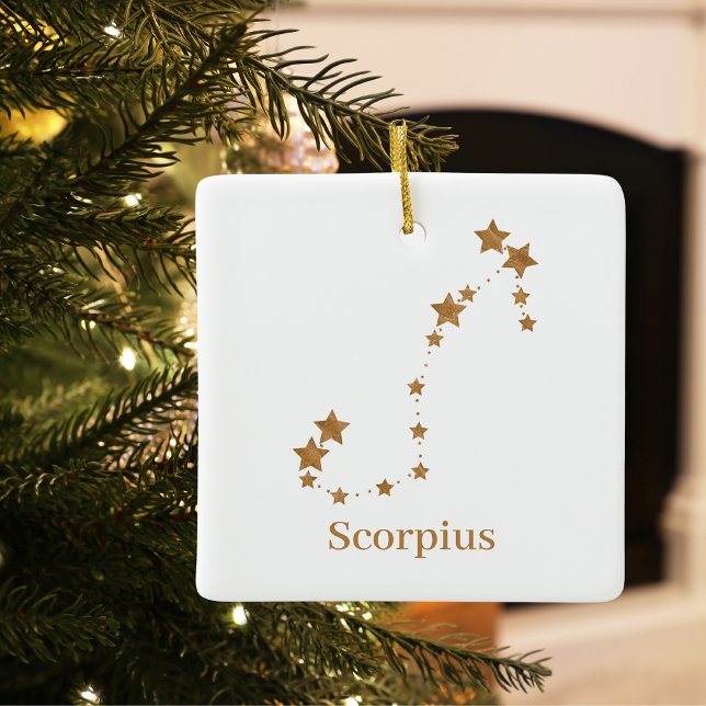 Modern Zodiac Sign Gold Scorpius | Element Water  Ceramic Ornament (Creator Uploaded)
