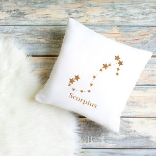 Modern Zodiac Sign Gold Scorpius   Element Water  Cushion