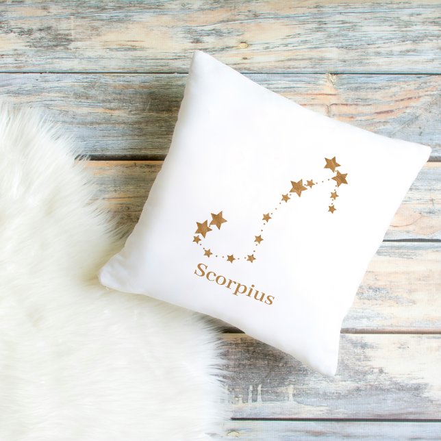 Modern Zodiac Sign Gold Scorpius | Element Water  Cushion (Creator Uploaded)